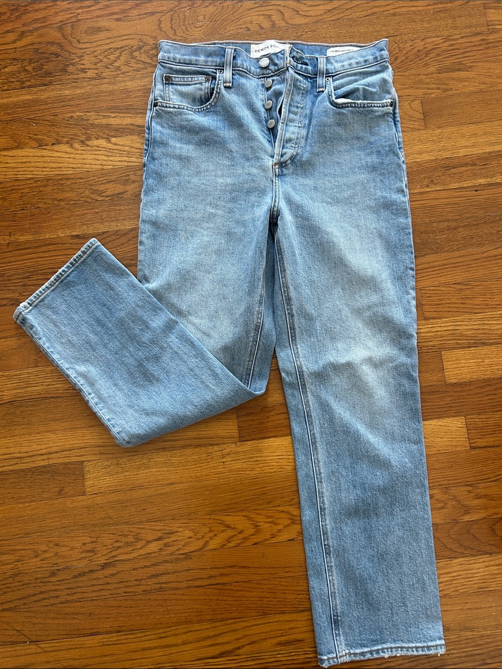 Denim Forum Light Blue Straight-Leg Jeans